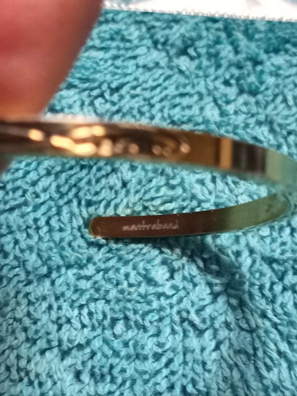 MantraBand Gold-Tone Cuff Bracelet with Script Accent - Love - Figure 8